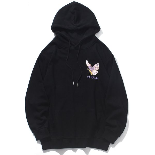 

hoodies 2021 new sweatshirts men hip hop streetwear autumn embroidery butterfly flower hoodie casual harajuku cotton pullover couple 4gva, Black