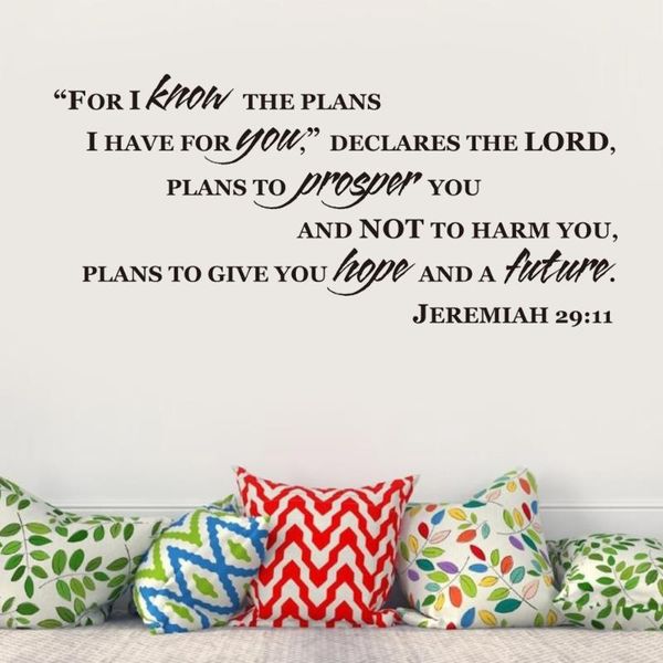 

wallpapers jeremiah 29:11 for i know the plans you bible verse wall decal