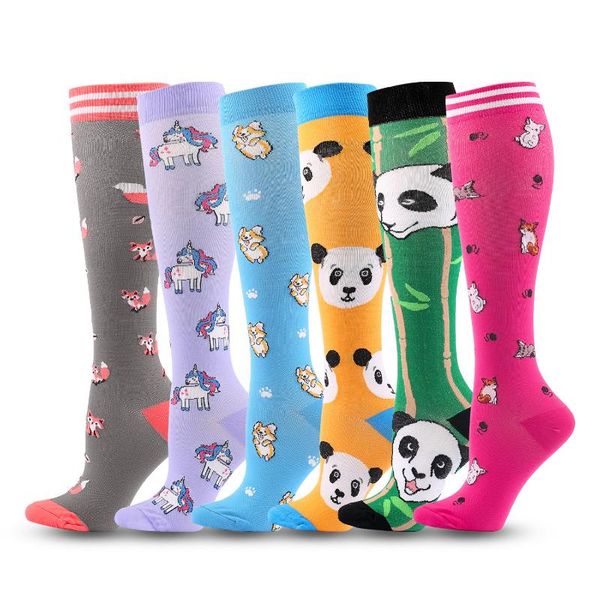 

sports socks running compression professional anti-slip breathable cotton cycling with funny halloween pattern unisex, Black