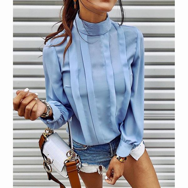 

women autumn winter fashion solid casual o neck long sleeve buttons slim blouse office ladies harajuku business shirt sj4267m women's b, White