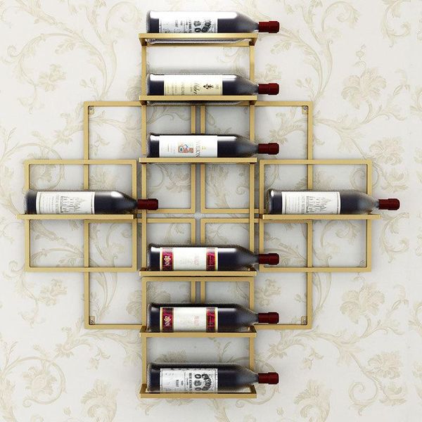 

tablewine racks 8 bottles european modern simple wall-mounted rack creative hanging support red decoration holder