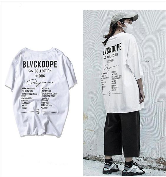 

punk blvckdope kanye west men t shirts hip hop design street clothes cool fashion summer camisetas, White;black
