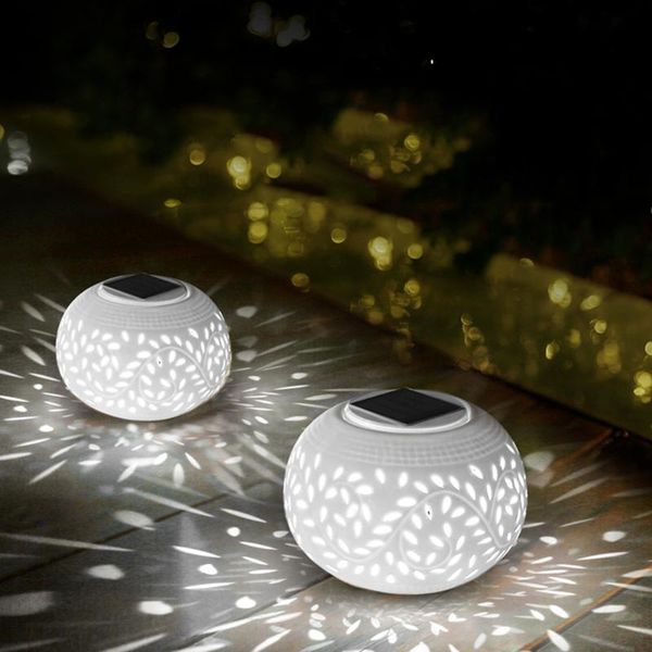 

solar lamps lamp outdoor waterproof courtyard decor colorful hollow ceramic light durable rechargeable convenient delicate picture