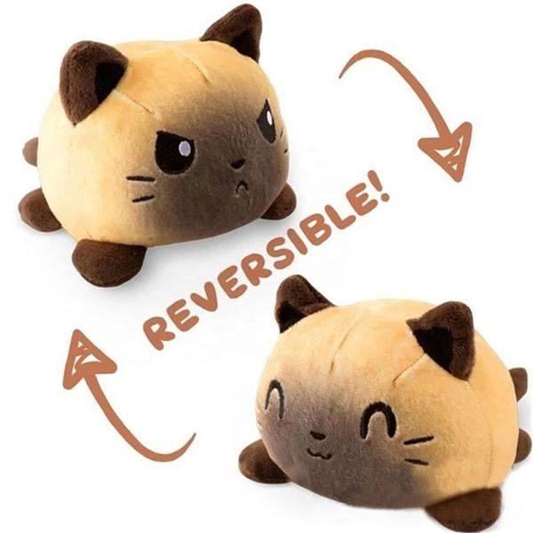 

reversible cat plush toy cute animal flip ocs doll