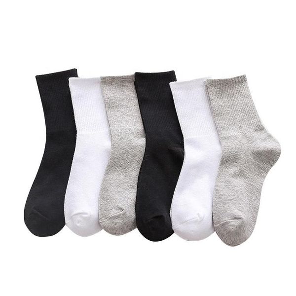 

men's socks 2022 spring autumn men and women solid color couple casual comfortable home crew cotton, Black