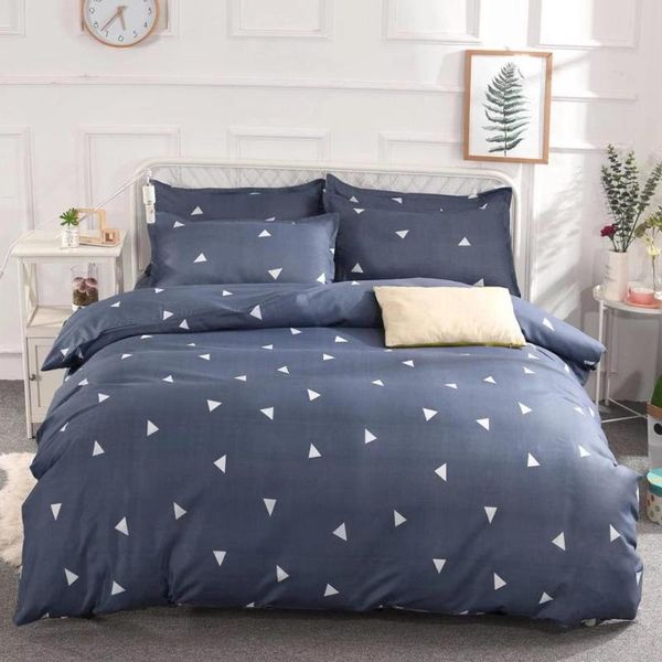 

bedding sets 2021 classic set 3 size grey blue flower bed linen 3pcs/set duvet cover pastoral cotton quilt with pillowcase