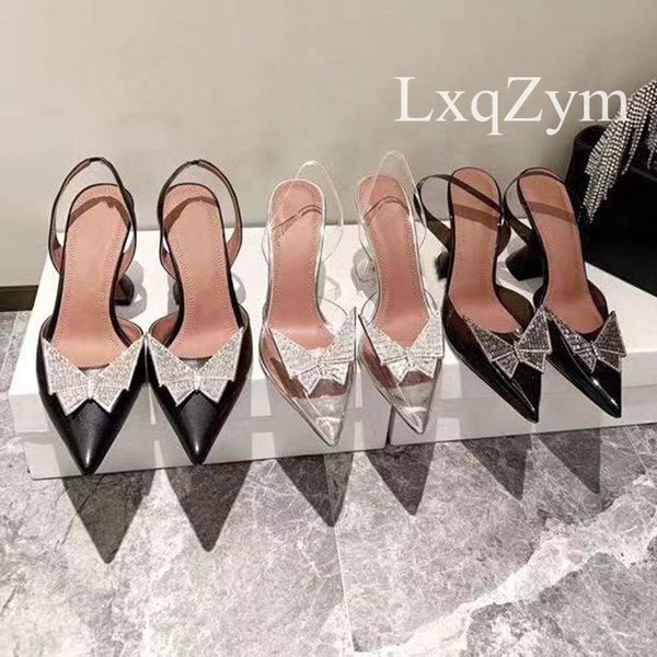 

sandals luxury high heels mules slippers crystal shoes women fashion pumps ladies wedding party summer, Black