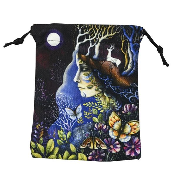 

storage bags tarots pad double sided printed astrolabe witch divination pendulum tablecloth prop for board game velvet bag