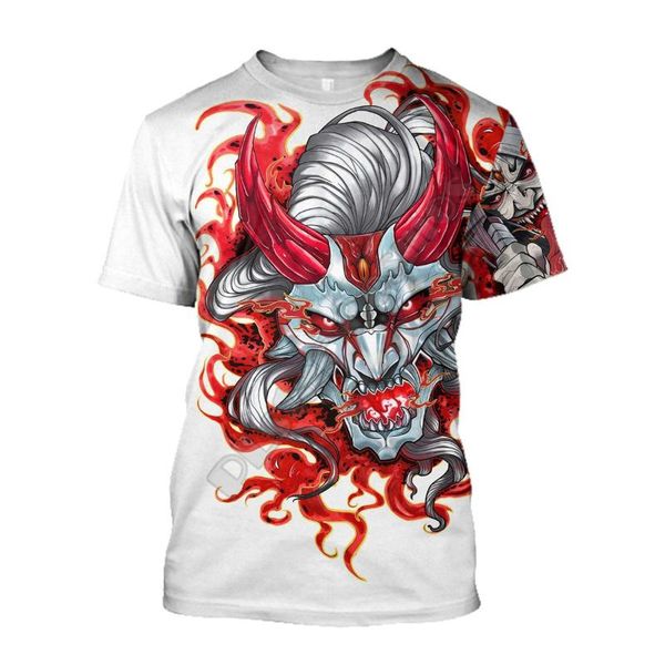 

men's t-shirts japan mask 3d printed t shirts streetwear summer women for men cosplay tshirts halloween short sleeve 02, White;black