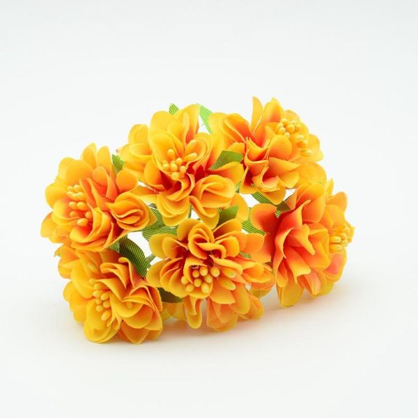 

6pcs silk carnation christmas wreath decor for home wedding diy new year gifts box fake daisy stamens artificial flowe jllfeu