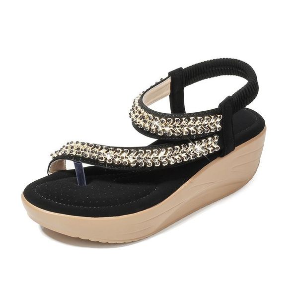 

sandals women flats shoes female casual women's outdoor summer party woman flat fashion plus size, Black