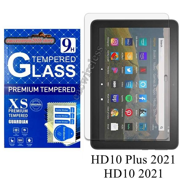 Tablet Proteggi-schermo in vetro per Amazon Kindle Fire HD 10 2021 2020 2017 (7a generazione) 2019 (9a generazione) Resistente trasparente