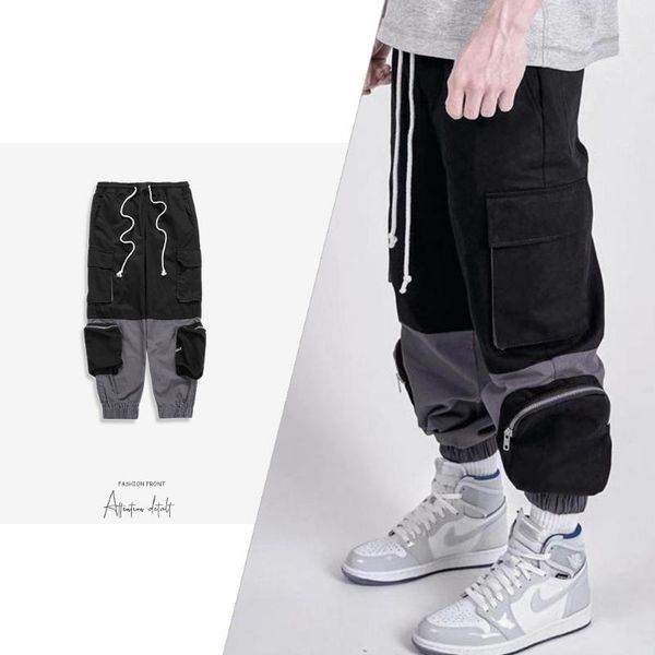 

multi-pocket street style men's and women's health pants casual trousers, Black