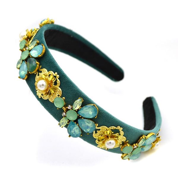

hair clips & barrettes vintage bridal headdress gem beads women flower baroque hairband crystal headband tocado boda headbands jewelry, Golden;silver