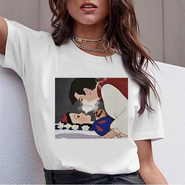 

harajuku woman tshirt cartoon princess printed ladies t shirt hip hop women shirts summer streetwear female clothes, White
