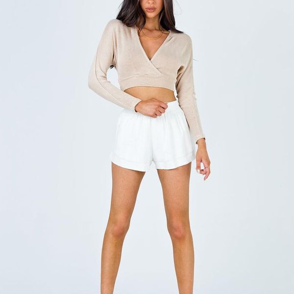

women's shorts summer casual solid color high-waist, White;black