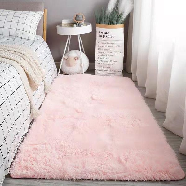 

carpets super soft fluffy area rug shaggy tie dyed washable living room anti-skid carpet plush multi-color bedroom bedside mat