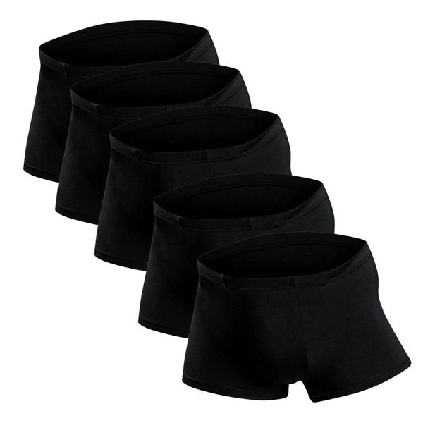 

underpants 5pcs men's boxershorts set fashionice silk breathable comforable panties solid color soft underwear men orlvs 00, Black;white