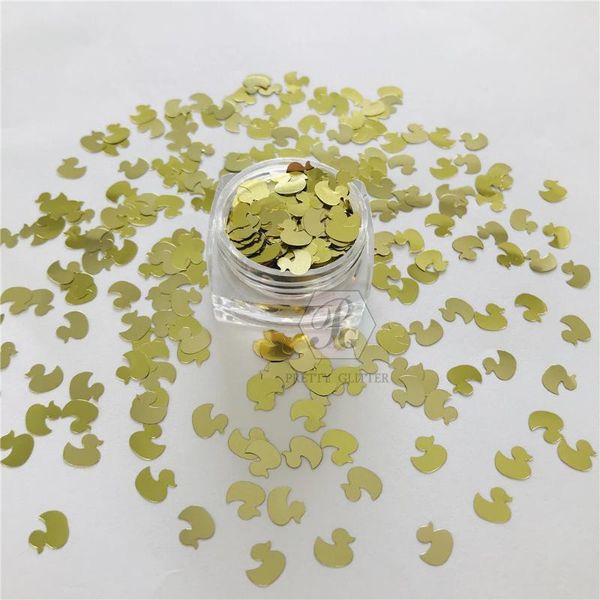

nail glitter prettyg 10g-200g holographic golden color duck shaped sequins for art craft makeup decoration accessories b0214., Silver;gold