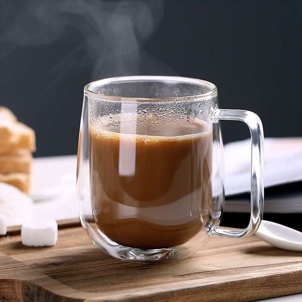 

1pcs double wall glass cup beer coffee heart cups heat ristant healthy drink mug tea mugs transparent drinkware dropshipping