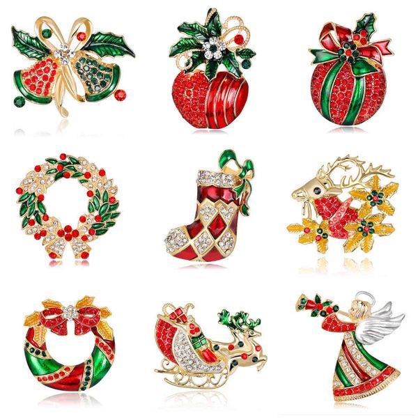 

factory danrun elk bell wreath old man boots christmas brooch christmas