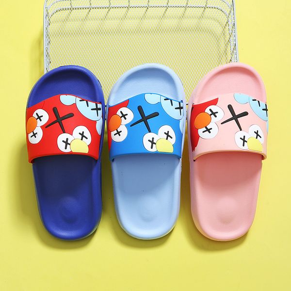 

2021 new arrivals children slippers slip on breathable cool beach sandals flip flops lightweight boys & girls summer slides size30-35 n1dz, Black
