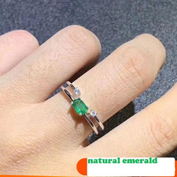 

cluster rings 100% natural emerald ring for women speical design, Golden;silver