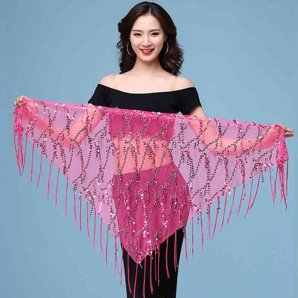 

embroidery dance scarf tassel hip scarves dance waist chain belly dancing triangle shawl belt whole, Silver