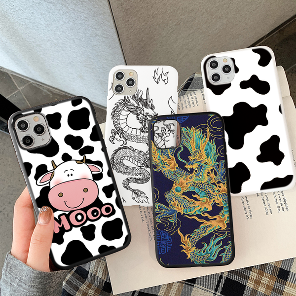 

white black cow case for xiaomi redmi note 8t 9s 6 7 8 9 pro max 9a 8a 7a mi note 10 a3