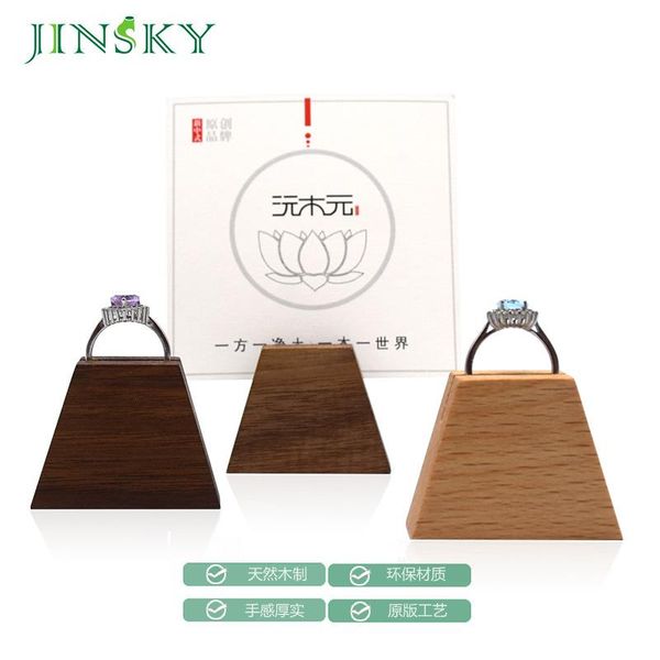 

jewelry pouches, bags display props ring ladder stand creative walnut card jewlery box, Pink;blue