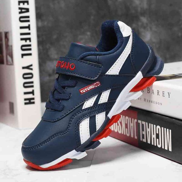 

2021 spring and autumn new boys' 6 waterproof leather surface 7 middle school 8 boys  children 12 sports shoes 15 years old, Black