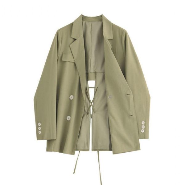 

women's suits & blazers nrew 2021 double breasted blazer coat outerwear vintage long sleeve jackets wholesale tr011, White;black