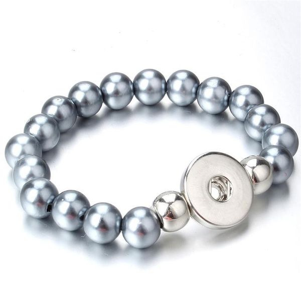

colorful beads snap bracelet diy charms bangle fit 18mm snap buttons jewelry for wome jllztx, Golden;silver