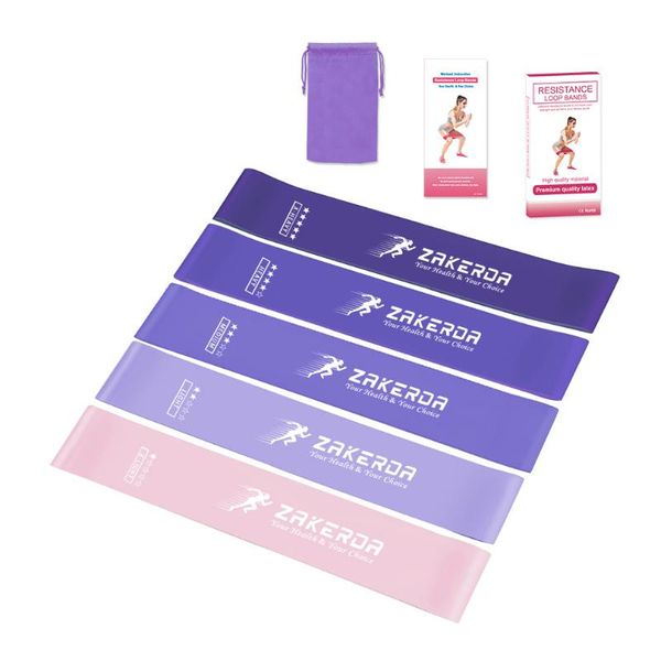 

resistance bands (set of 5) purple gradient tension band yoga fitness