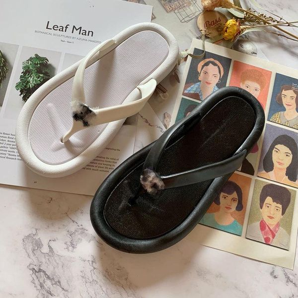 

slippers summer 2021 women flat flip flops beach sandals anti-slip casual shoes slipper woman sandalia feminina, Black