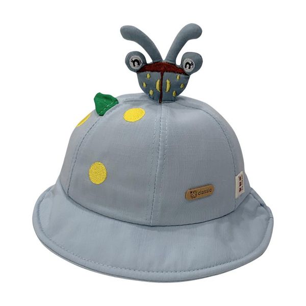 

wide brim hats fashion cute cartoons kids boys girls cartoon pattern bucket hat sun cap summer outdoor accessories, Blue;gray