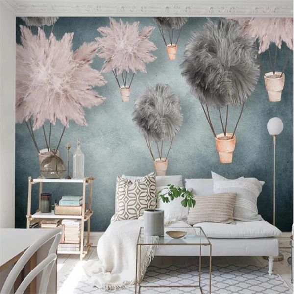 

wallpapers custom murals nordic ins 3d three-dimensional flower children's room self adhesive girl background wall waterproof
