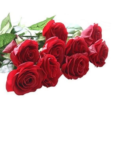 

roses artificial flower real touch latex fake flowers wedding decor simulation fake roses flower wedding bouquets wreath home garden decor
