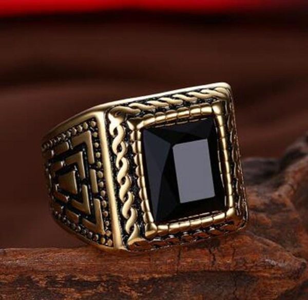 

wedding rings classic square men's ring party banquet jewelry, Slivery;golden