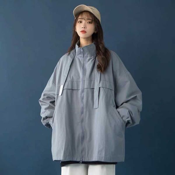 

spring baseball uniform jacket women korean oversize student bf harajuku techwear casual all-match cardigan coats streetwear 210526, Black;brown