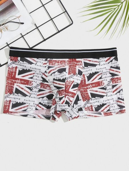 

men letter graphic contrast striped tape boxer brief p5ug#, Black;brown