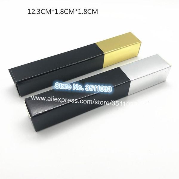 

123*18*18 mm black empty paper packing box for eyeliner tubes gold eyebrow pencil packing box cosmetic mascara tube