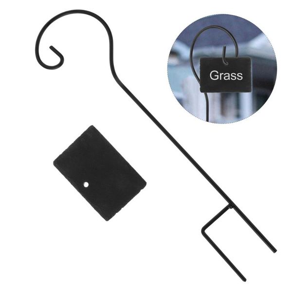 

hooks & rails 2 sets multifunctional iron art garden ground hook with slate (black)