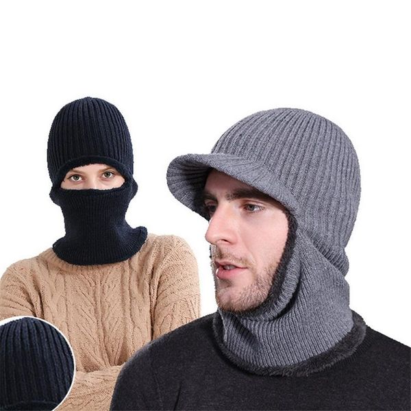 

hats, scarves & gloves sets xianxianqing winter warm men hat + scarf set woolen knitting caps thickning mens fashion male solid hats al27750, Blue;gray