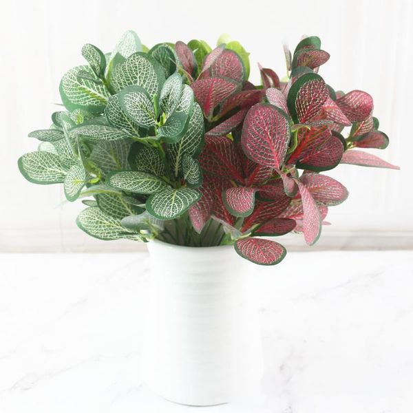 

decorative flowers & wreaths branch of green artificial plant for garden, fake grass, eucalyptus, orange, leaves home store decoration