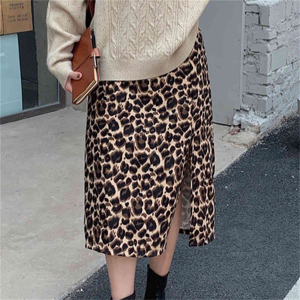 

women's tracksuits hzirip straight leopard long, skirt sharing printed animal high female casual waist elegant loose autumn prom 6cyv, Gray