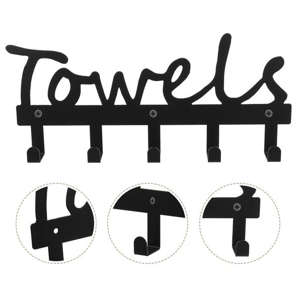 

hooks & rails 1pc iron vintage wall hanger home decorative towel rack bathroom supply black