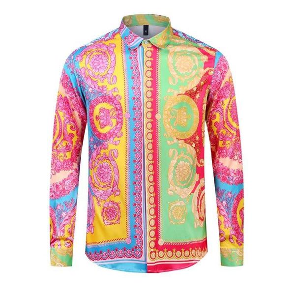 

men's casual shirts spring 2021 clothing long sleeve luxury male slim fit printed oversized fancy vintage hawaiian dress, White;black