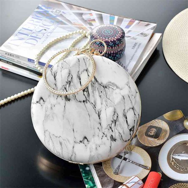 

new marbling round bracelet banquet dress handbag straddle cheongsam bag