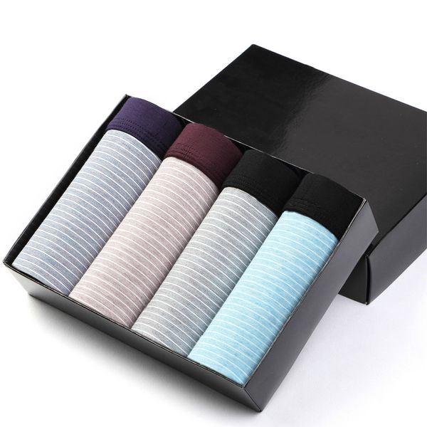 

2021 new cotton mens underwear boxers print underpants breathable boxer shorts male panties boxershorts men gift zs3y, Black;white